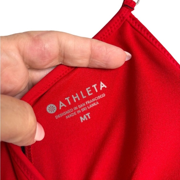 Athleta Kihei red one piece swimsuit criss cross open back adjustable straps - Picture 3 of 4